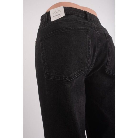 Zara Womans Stove Pipe Jeans US 6 EU 38 Black Denim Ankle High rise 8197/259 NWT - Picture 5 of 7